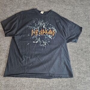 Def Leppard Shirt Mens 2XL Black 2016 Tour Band Rock Tee Graphic Concert Music